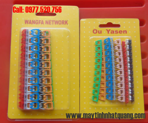 vòng đánh số dây mạng nhựa kẹp từ 0 đến 9, hộp 100 số có tại Hải Phòng, Hà Nội