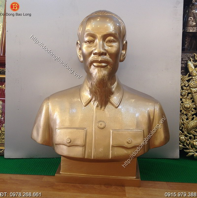 Tượng Đồng Bán Thân Bác Hồ Cao 81cm