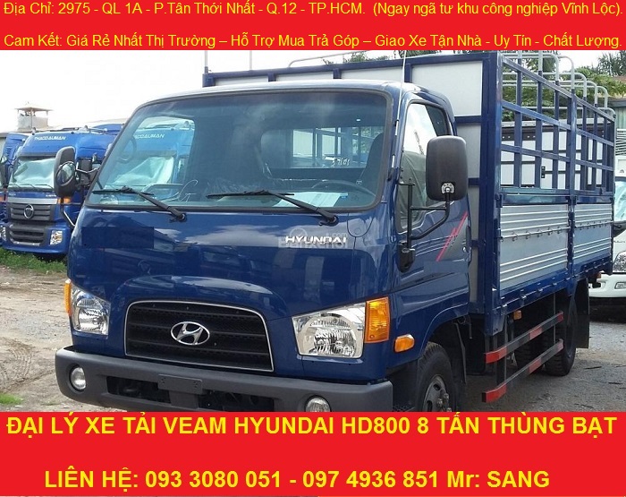 xe tải 8 tấn, xe tải hyundai 8 tấn thùng dài 5m1, giá 665 triệu.