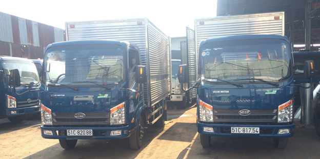 bán xe tải veam vt252 2,4 tấn động cơ hyundai thùng dài 3m85