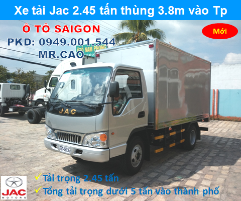 Bán xe tải jac 2t4 thùng dài 3m7 vào thành phố giá rẻ - chỉ cần 80 triệu có xe đưa về.