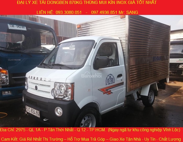 Cần bán xe tải dongben 870kg, hỗ trợ trả góp chỉ cần trả trước 35 triệu