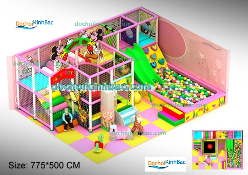 Thiết kế khu vui chơi liên hoàn trong nhà cho trẻ