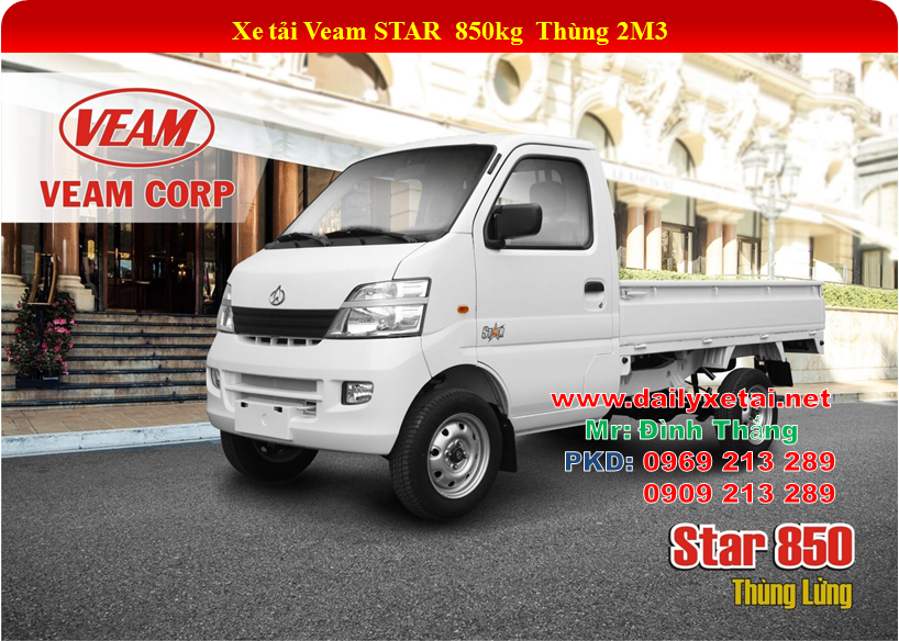 Xe tải nhẹ Veam Star,xe tải veam star, xe tải veam changan, tải trọng 850 kg