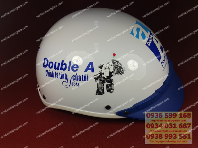 Cơ sở sản xuất mũ bảo hiểm in logo công ty giá rẻ theo yêu cầu, mũ bảo hiểm quảng cáo thương hiệu